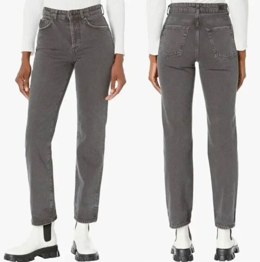 AG Women's Jeans Alexxis High Rise Vintage Fit Straight Jeans Faded Black size23